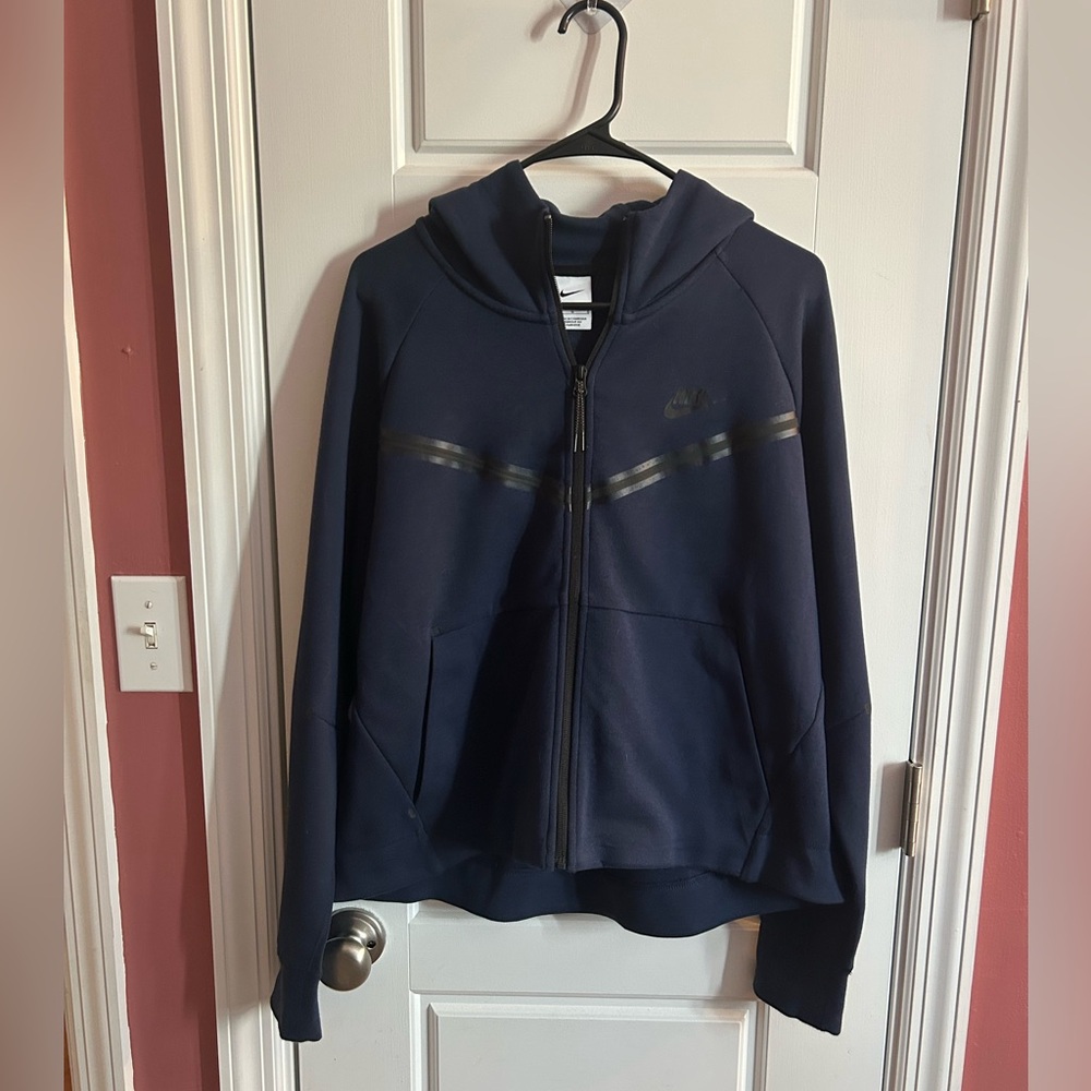 Nike Tech Fleece Windrunner Full Zip Hoodie Navy Black Women's Large NWOT
